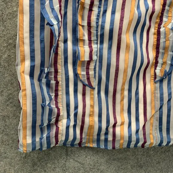 Anthropologie Maeve Shirt Women 2 Ladies Multi Colors Outdoors Casual Striped - Picture 5 of 11